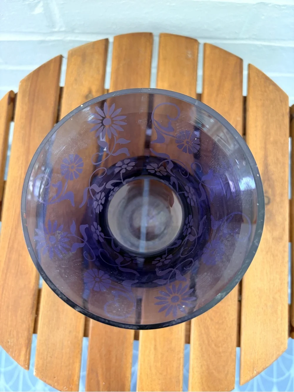 Purple Floral Glass Vase - Home Accents
